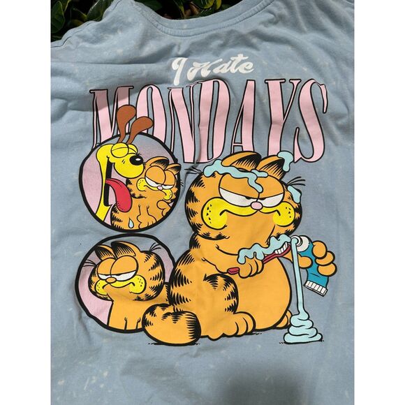 GARFIELD I hate Mondays Blue T Shirt Size L - Picture 4 of 6